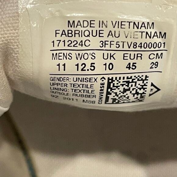 Converse Mens Sneakers Size 11 Preppy Comfort Casual Chic Classic White Shoes - Picture 4 of 6